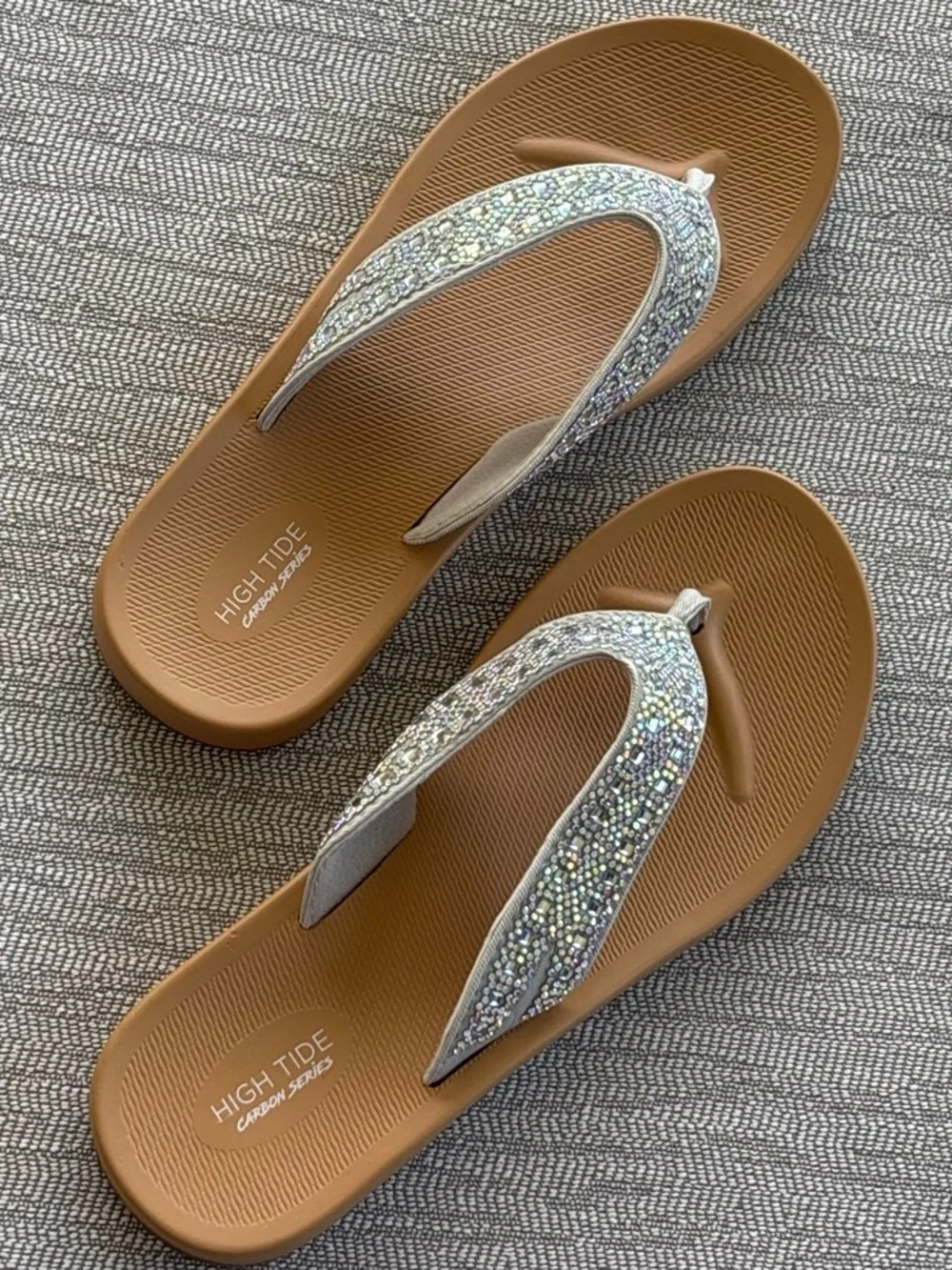 Womens Sparkle Straps Flip Flops